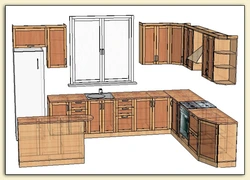 Проект кухни угловой с окном дизайн