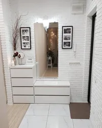 White brick in the hallway design