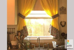 Narrow Kitchen Window Curtain Design