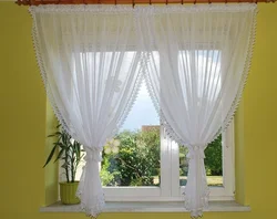 Narrow Kitchen Window Curtain Design