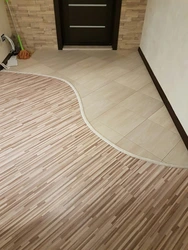 Laminate flooring in the kitchen and hallway photo