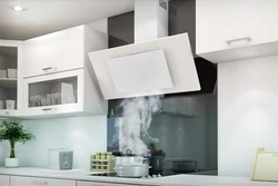 White kitchen and black hood interior
