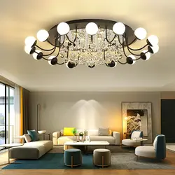 Ceiling chandeliers in the living room photo for low ceilings