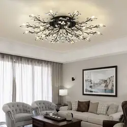 Ceiling chandeliers in the living room photo for low ceilings