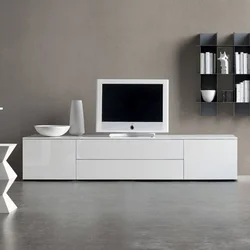 Long nightstand in the living room in a modern style photo