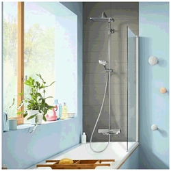 Bath shower with rain shower and faucet photo