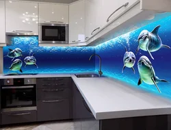 Glass splashback design for kitchen