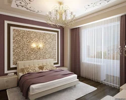 How to highlight a bedroom wall with wallpaper photo