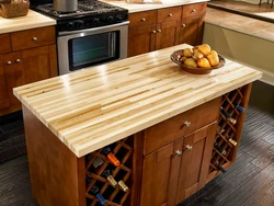 Do-it-yourself table from a countertop for the kitchen photo