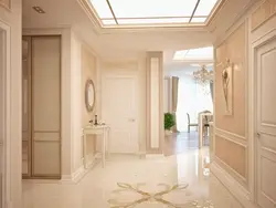 Light tiles in the hallway interior photo