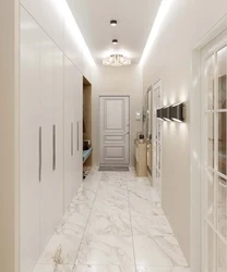Light tiles in the hallway interior photo