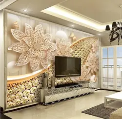 Photo wallpaper 3D for living room photo