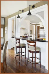 Kitchens With Arches And Bar Counters Photo