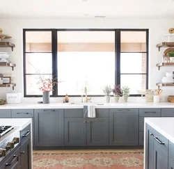 Kitchen Without Upper Cabinets U-Shaped Design