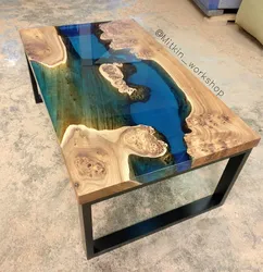 Photo of kitchen tables made of epoxy resin