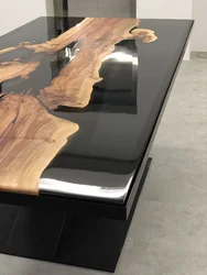 Photo of kitchen tables made of epoxy resin