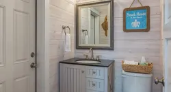 Bathtub With PVC Wood Panels Photo