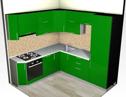 Кутнія кухонныя гарнітуры кухня 3 на 3 фота