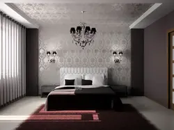 Дызайн спальні светлыя і цёмныя шпалеры