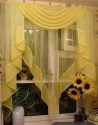 Өз қолыңызбен ас үйге арналған қысқа перделерді тігу, үлгі фотосуреттер