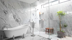 Photo of marble bathroom panels