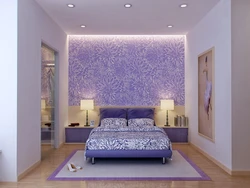 Liquid wallpaper in the bedroom interior