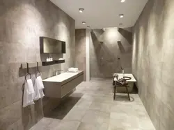 Крупноформатная плитка в интерьере ванной