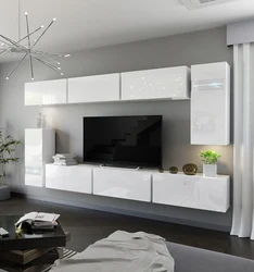White living room set in the interior photo