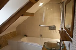 Bathroom design under the stairs in the house