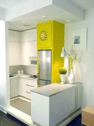 Kitchen With Mini Refrigerator Photo