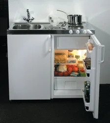 Kitchen With Mini Refrigerator Photo