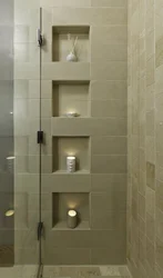 Bathroom built into a niche photo