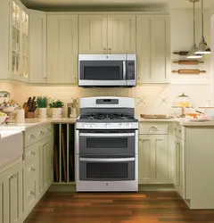 Kitchen Design With Microwave In The Closet