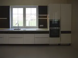 Straight kitchen design 4 meters with window