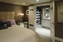 Bedroom interior with balcony and dressing room