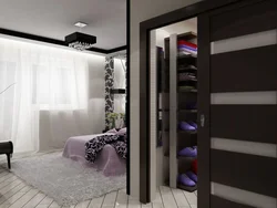 Bedroom Interior With Balcony And Dressing Room