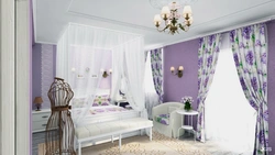 Bedroom interior lavender