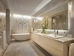Warm bathroom interior
