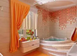 Теплый интерьер ванной