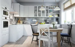 White kitchen design in Scandinavian style