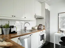 White kitchen design in Scandinavian style