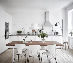 White kitchen design in Scandinavian style