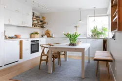 White kitchen design in Scandinavian style