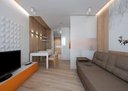 Bir otaqlı mənzilin dizaynı 40 m2 yeni binada lodjiya fotoşəkili ilə