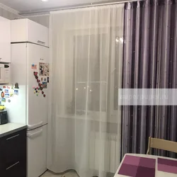 Curtains For The Kitchen With A Balcony Door In A Modern Style Photo
