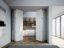 Двери для кухни раздвижные гармошка фото
