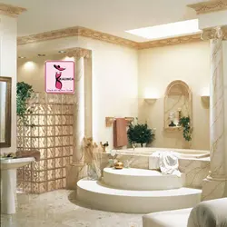 Колонна в интерьере ванной фото