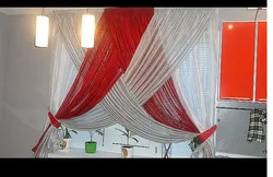 Какие шторы на красную кухню фото