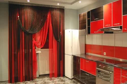 What Kind Of Curtains For A Red Kitchen Photo
