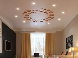 Suspended ceilings photos for the hall in an apartment, one-level with lamps